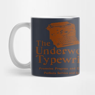 Old Ad Underwood Manual Typewriter Vintage Brown Mug